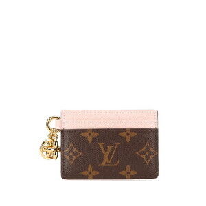 Louis Vuitton Porte Carte Wallet LV Charm Wallet Brown Pink